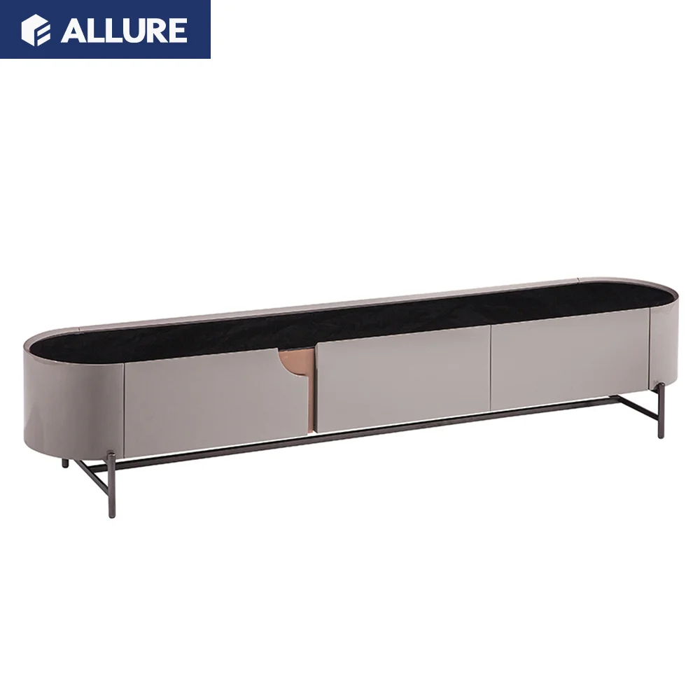Allure Modern Interior Standard Chinese High End Table Floating TV Console Stand Cabinet Black Wooden