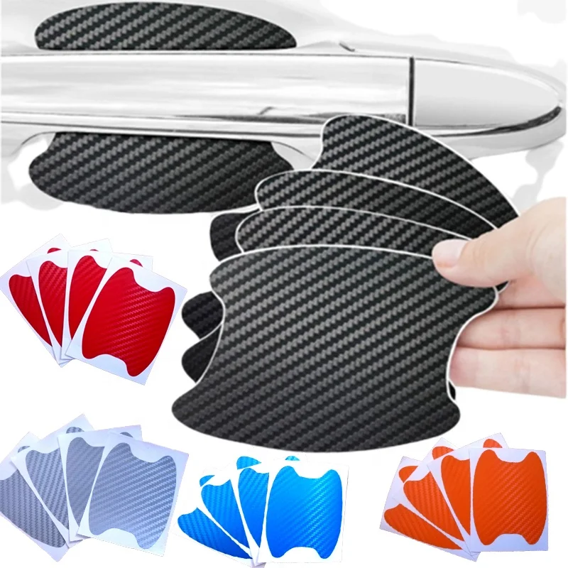 Car Door Sticker Carbon Fiber Scratches Resistant Cover Auto Handle Protection Film Exterior Styling Car Accessories