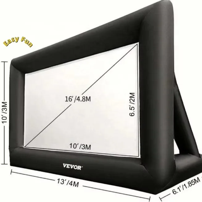 16FT Commercial Grade Advertising Folding Inflatable Outdoor Theater Projector Movie Screen