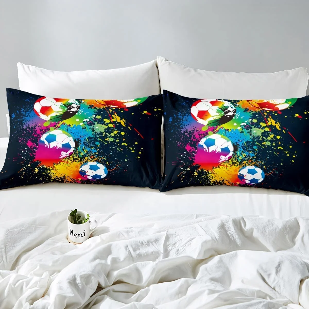 Sport Bedding Set for Girls Boys Children Kids Football Comforter Cover Sports Theme Games Duvet Cover Set