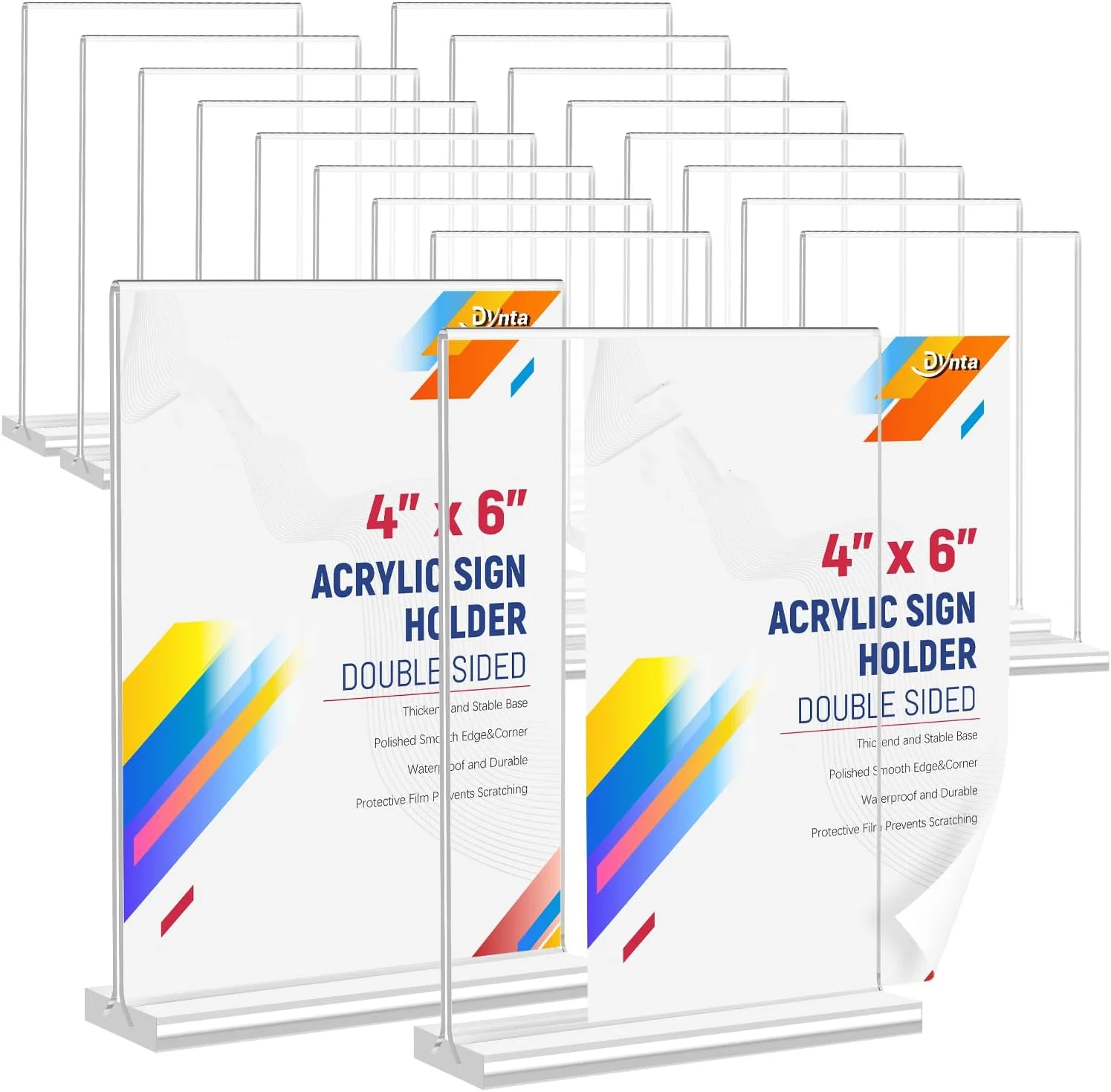 Custom A4 Clear Acrylic Table Slanted Menu Stand Display Acrylic Sign Holder for Offices, Restaurants, Stores