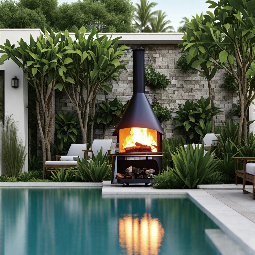 Customized outdoor Modern Freestanding Cast Iron Stove Fireplace Wood Burning Stove Fire Heaters for Winter