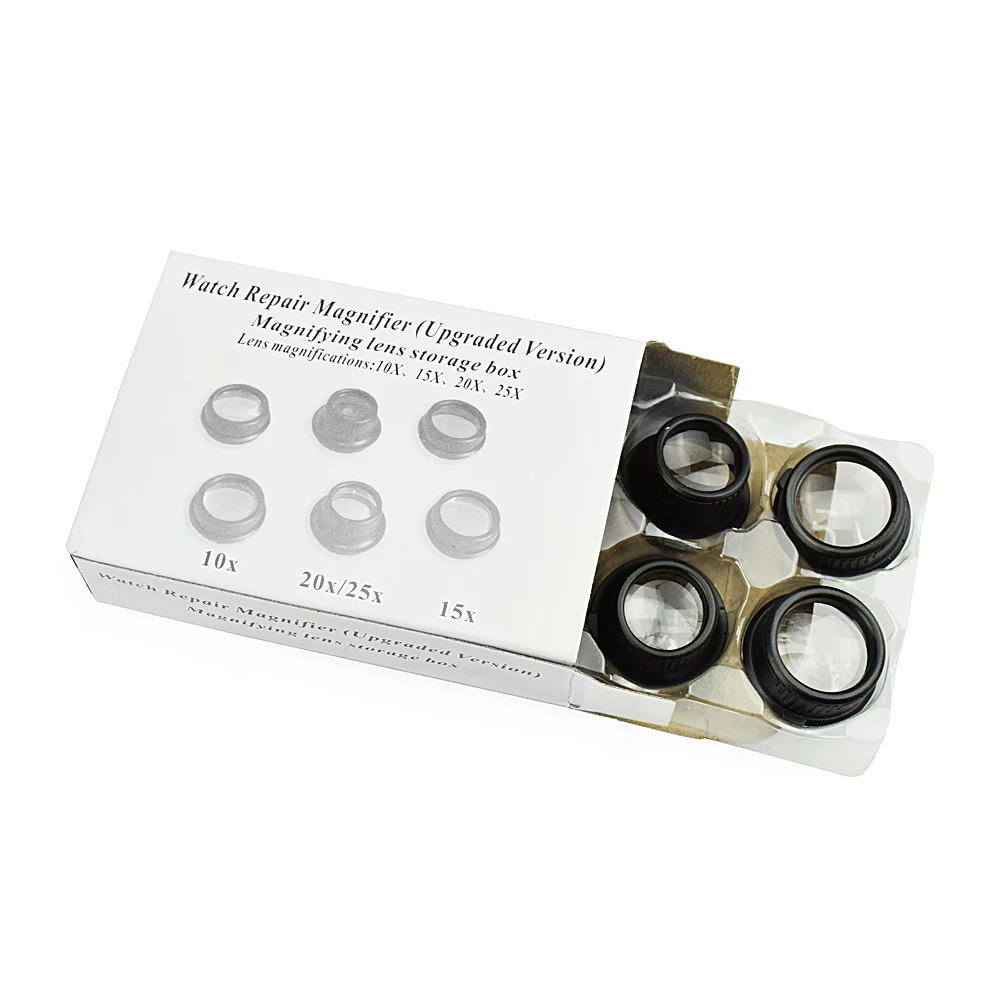 10X/15X/20X/25X Portable Head Wearing Double Eye Magnifying Glass 2 LED/8 Lens Jewelry Watchmaker Magnifiers Eyewear