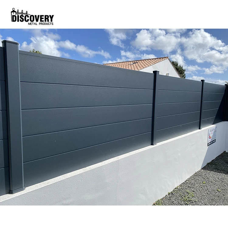outdoor powder coated black aluminum privacy fence