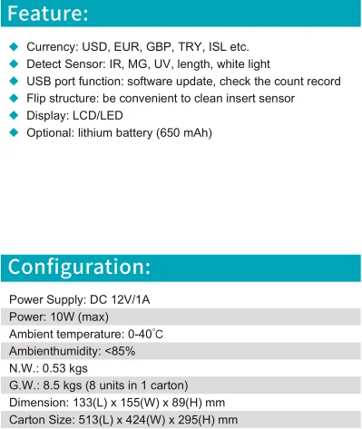 Factory Direct Price Currency Detector Money  UV LED  False Money Checker Currency Detector