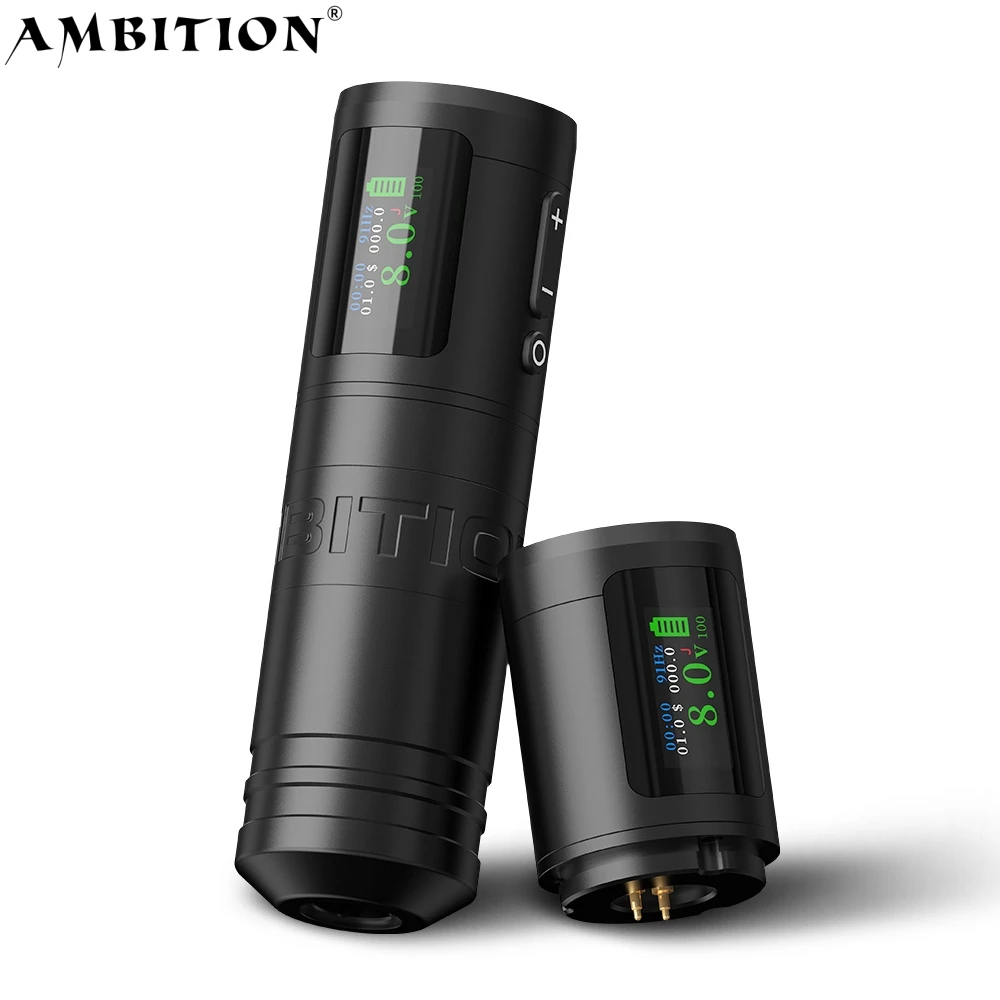 Ambition Ninja Ultra 1900mAh 3.5mm/4.0mm Stroke Professional Digital Wireless Tattoo Pen Machine Gun with Billing for Body Art