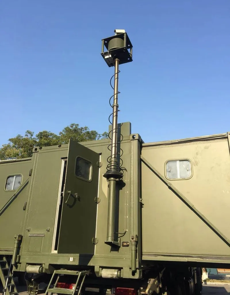 
1m to 10m and 10kg to 200kg payload telescopic mast for military shelter 