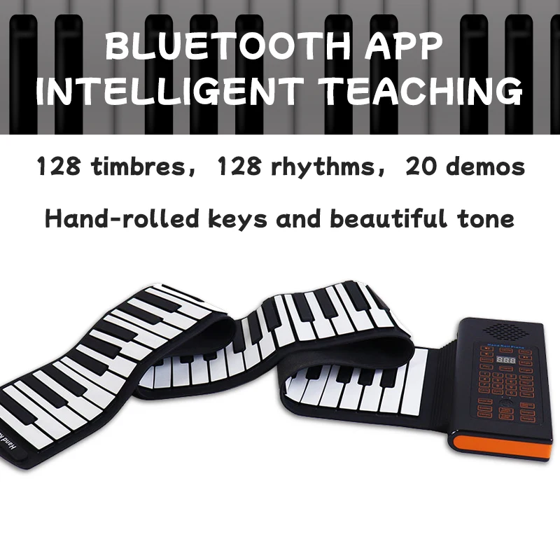 Rolling Piano Portable 88 Keys Electronic Keyboard Hand Rolling Piano Built-in Rechargeable Battery