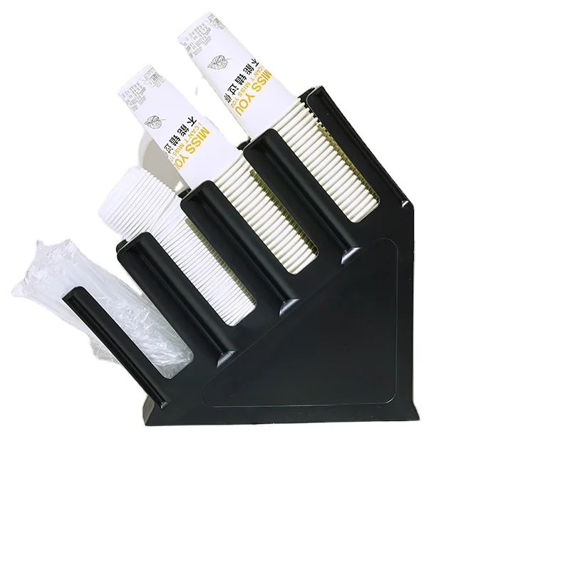 Milk tea drink warming cooling wood  Coffee Bar Supplies Dispenser Stand Rack Kitchen Storage Disposable Paper Cup Holder