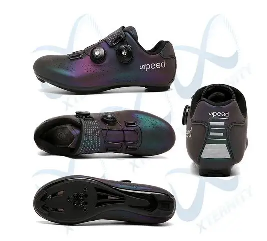 Ultralight Double Buckles Cycling Shoes MTB Luminous Road Bike Shoes Self-Locking Bicycle Cleat Shoes Professional Sneakers Men