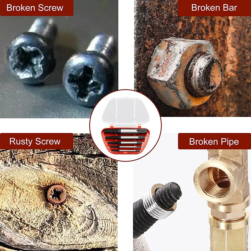 PEXMIENTAS Speed Out Removal Hand Tools Easy Out Drill Bits High Quality Screw Extractor Screw Extractor Set