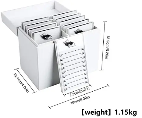 10 Layers Acrylic Eyelash Storage Box with 10 Pallets Stainless Steel Tweezers for Eyelash Extensions Eyelashes Holder Case