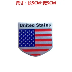 Many Nation flag metal car stickers on stick cheap price aluminum emblem small size custom logo Applicable to American flag