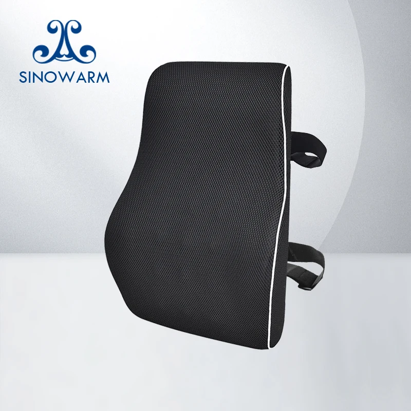 Ergonomic Two straps Car Seat Office Chair Memory Foam Lumbar Support Cushion Orthopedic Back Pillow for Lower Back
