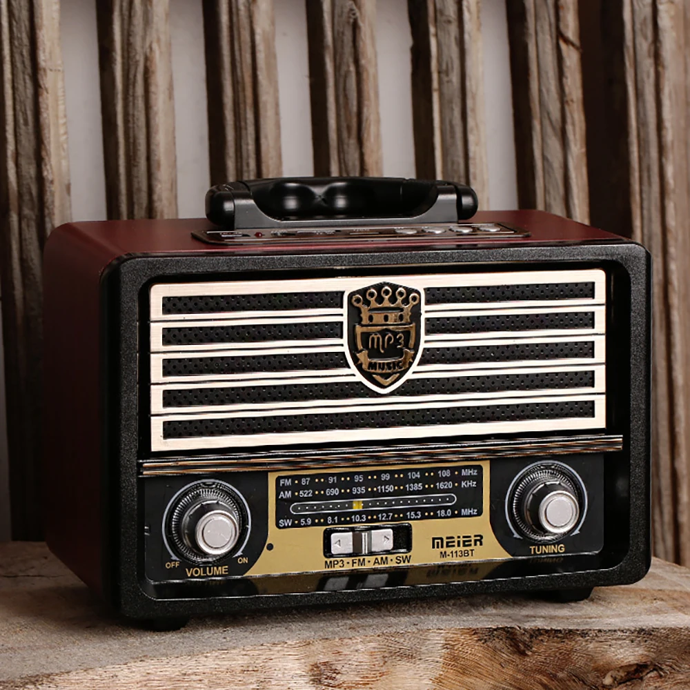 M-113BT Kemai Merei Vintage Retro wooden vintage retro home Speaker USB/TF/Mp3 SW AM FM Portable Portatiles Radios