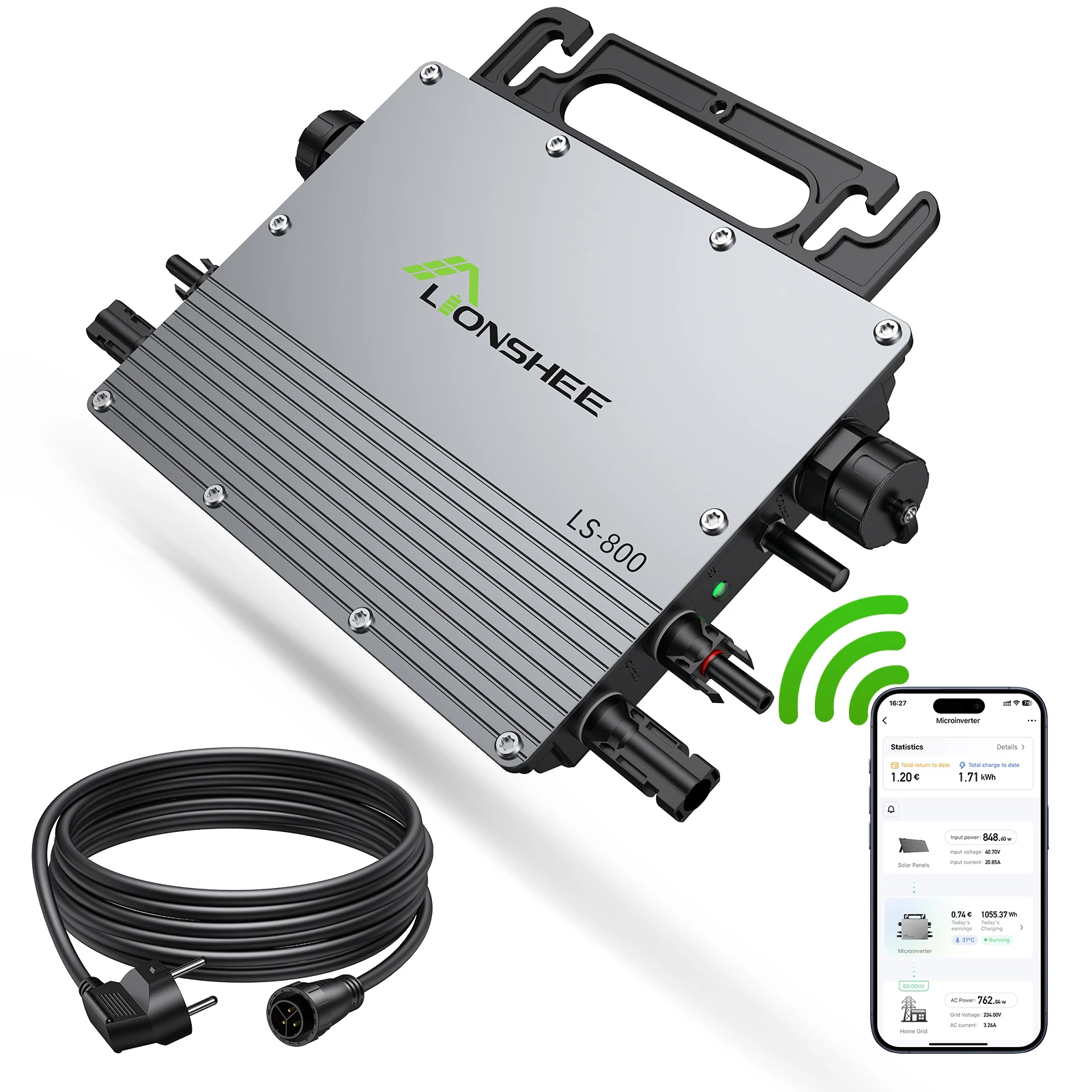Быстрая установка сетчатый инвертор солнечный микроинвертор 600 Вт 800 Plug And Play Балконная электростанция