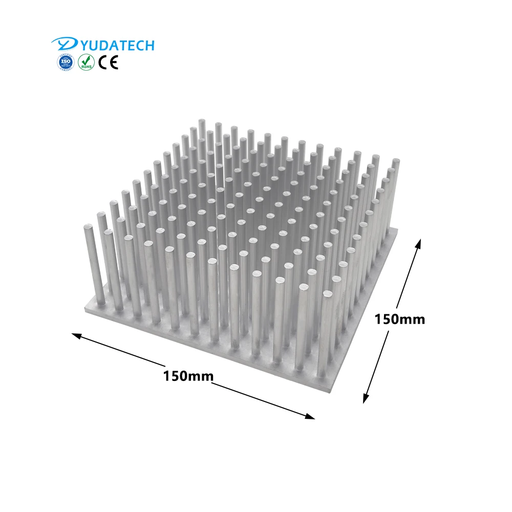 Customized LED Cylindrical Fin Heatsink Anodized Aluminum Cold Forged Pin Fin Heat Sink