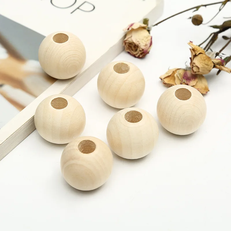 Natural Large Bulk Bracelet Necklace Jewelry Wooden Beads 10 12 15 18 20 25 30 mm Strand Round Loose Wood Beads