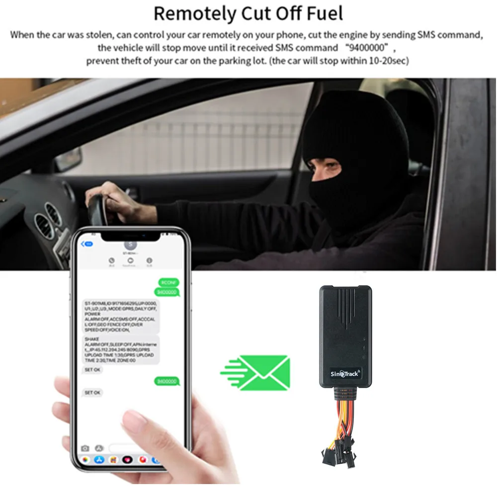 Sinottack Смарт ACC обнаружения GPS трекер ST-906 с выключенным двигателем вниз