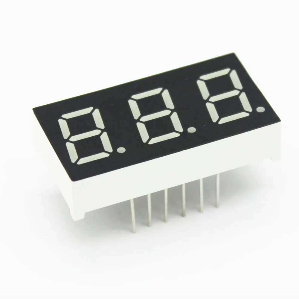 Jstronic dip 3 digits fnd 7 segment 12 pin 0.4 inch 3 digit seven segment Led Display red/blue/green color