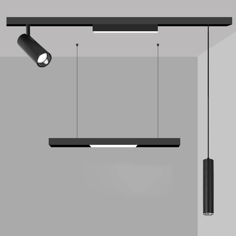 Hotel lobby with LED surface mounted magnetic track light LED linear grid light