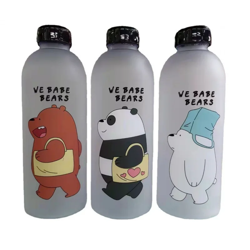 New fashion portable 1L plastic frosted large capacity 32oz water bottle cute sport water kettle for camping 1 liter waterbottle