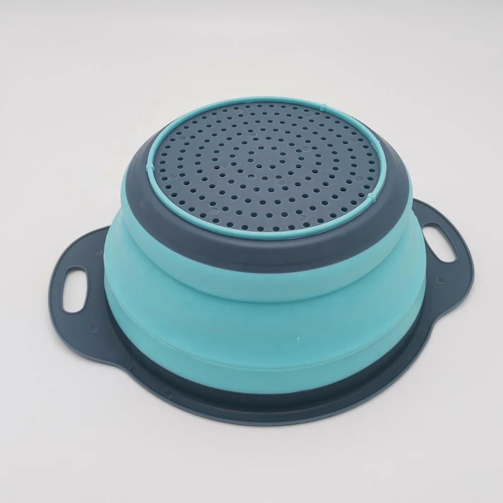 Kitchen Foldable Silicone Strainers Collapsible Colanders With Handles Space-saver Folding Strainers Colander