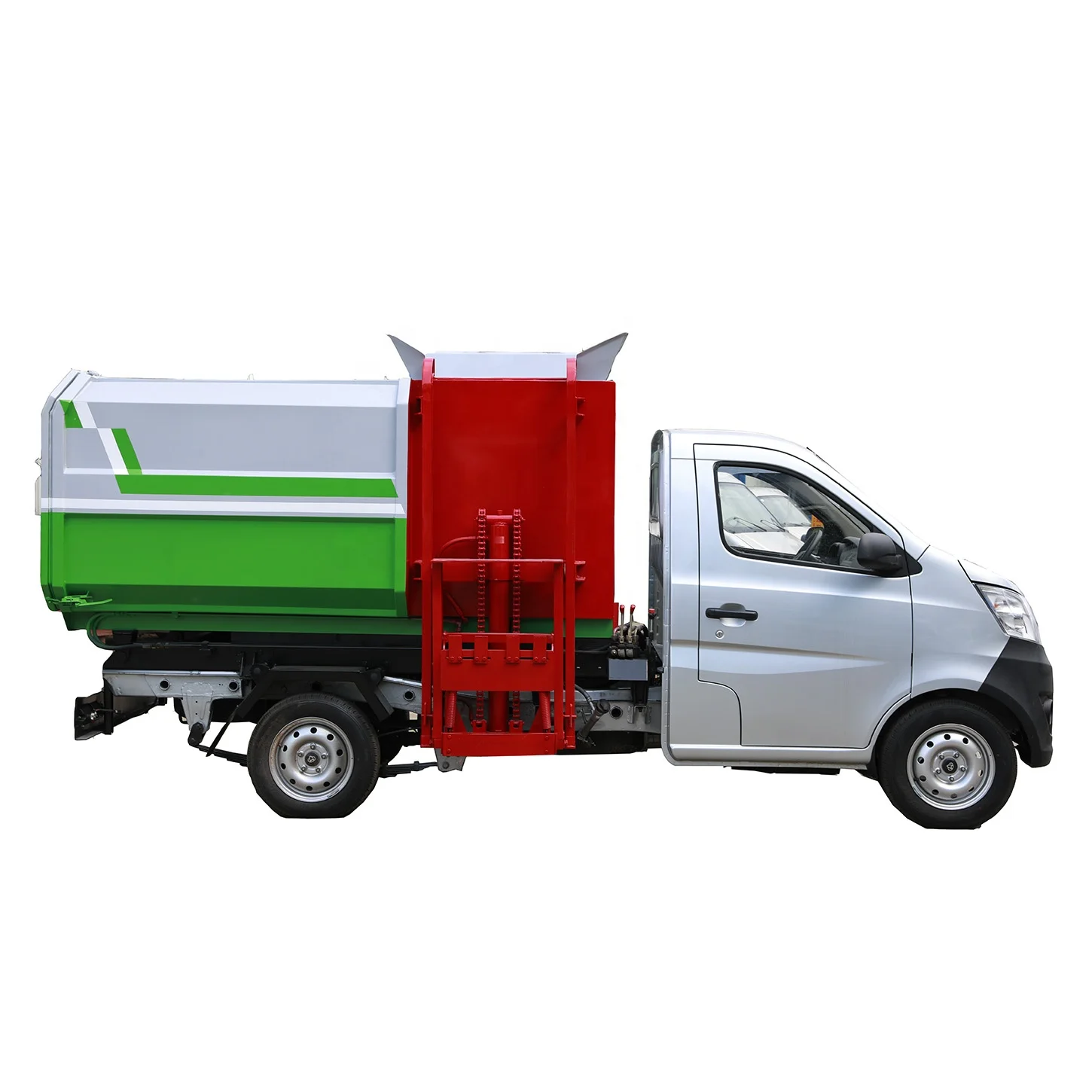 Mini self loading and unloading  garbage truck household waste collection truck for garbage bin trash collecting