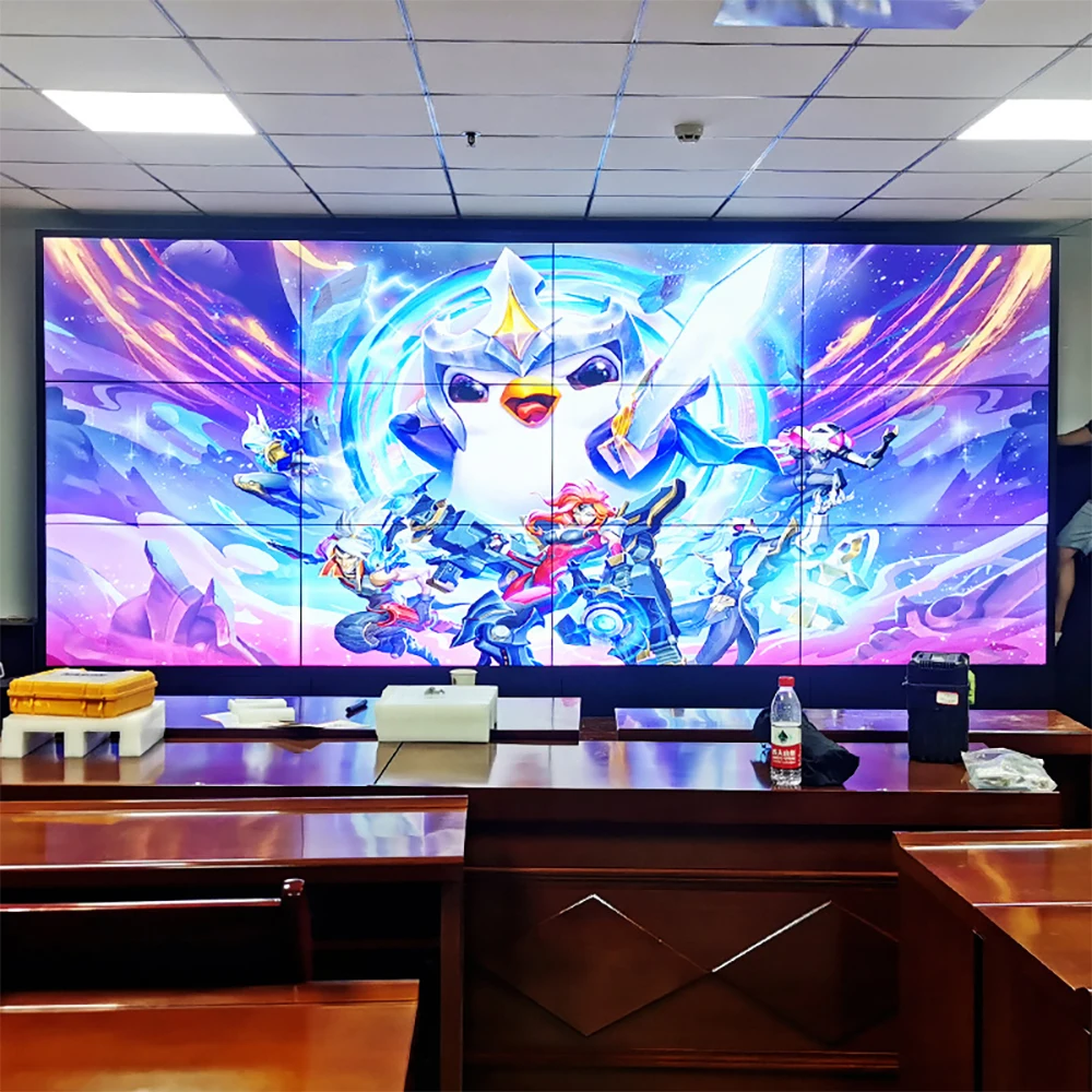 4K 55 Inch indoor Advertising video wall 3x3 4X4 LCD Display Panel CCTV System Screens LCD Video Wall Screen for Monitoring