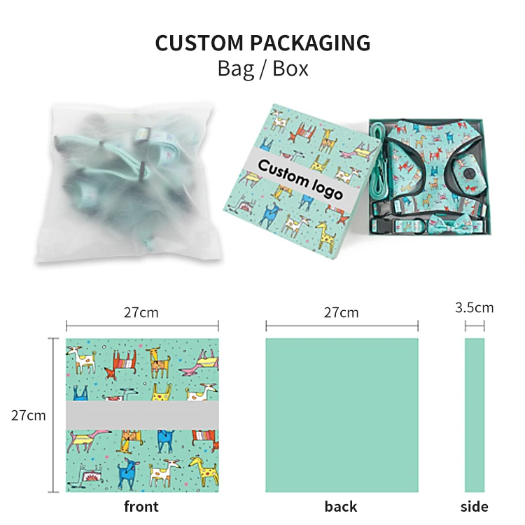 Sublimation blank personalized pet dog collar and leash harness set custom logo summer dog harness designs