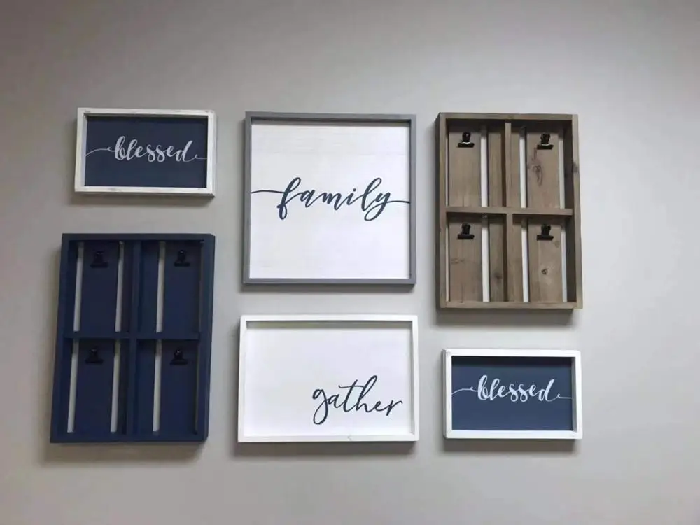 
Blessed Script Rustic Wood Box Wall Hanging Blessed Wall Signs 