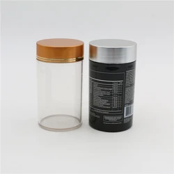 E-better empty small clear frosted pink health care 150ml plastic PET medicine pill bottles packaging label