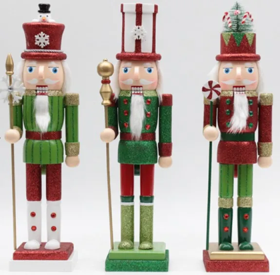 New Hottest Children Gift Nutcracker Soldier Wooden Christmas Nutcracker For Home Decoration