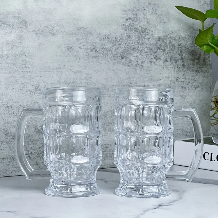 400ml  Beer Steins Glasses Beer Tankard Glass Mugs Drinking with handle