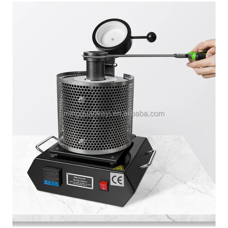2000C High temperature Small gold induction melting furnace with graphite crucible