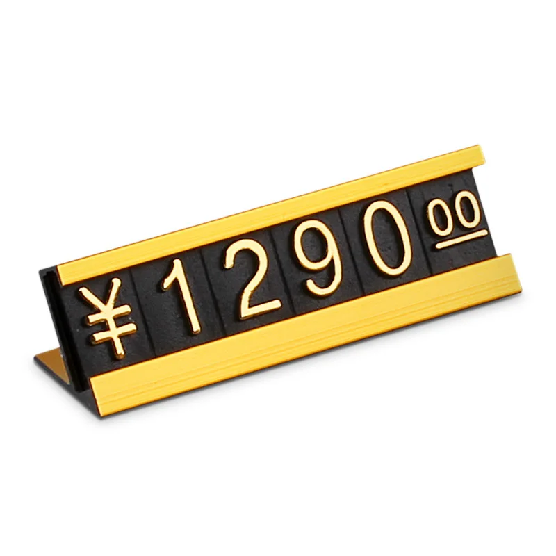 Aluminum Gold Price Stand Holder Aluminum Alloy Price Supermarket Boutique Digital Price Tags