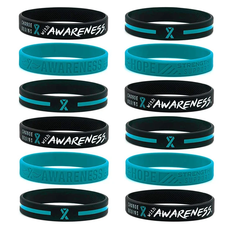 Factory custom logo debossed silicone wrist bracelet solid change begins awareness sports silicone wristband for man
