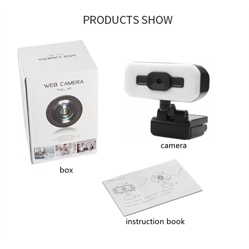 Веб-камера StreamCam 1080P с автоматической фокусировкой, с подсветкой и крышкой конфиденциальности