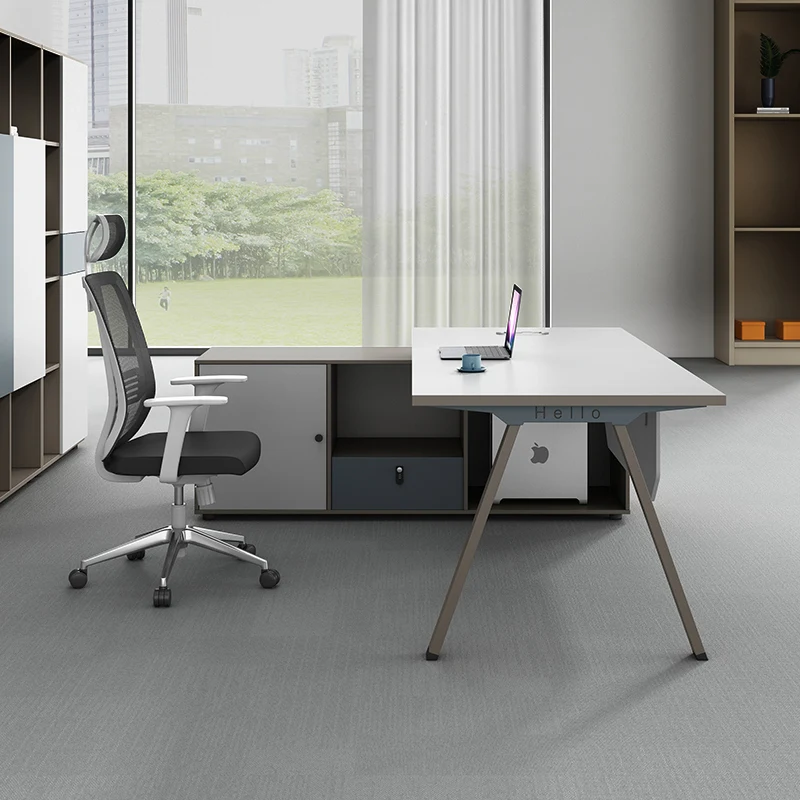 Excellent office desk and chairs  white desk office furniture  wooden office furniture manager desk