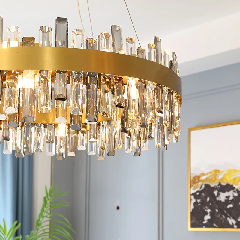 Postmodern light luxury chandelier living room lamp Nordic style simple crystal lighting creative designer bedroom lamp