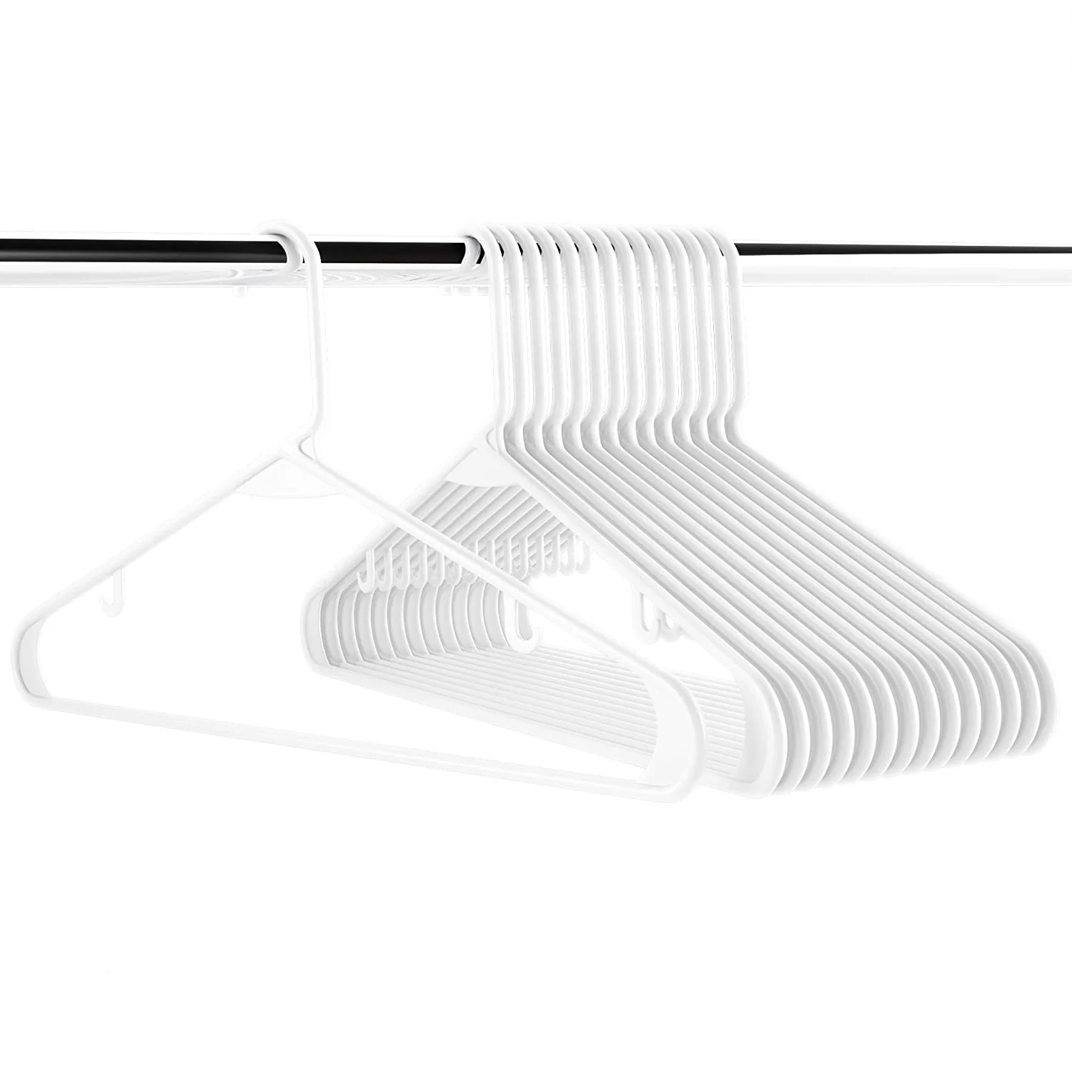 Garment Display Adult Slim Non Slip White Laundry Hangers Plastic