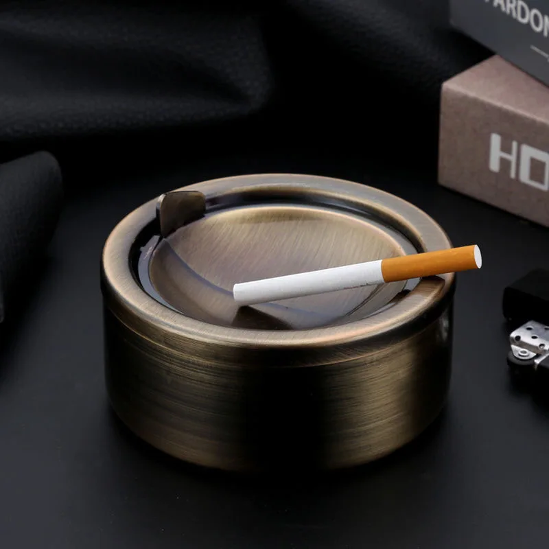 Free Sample Custom Portable Cigarette Ash Bin Stainless Steel Ash Tray cigar ashtray Metal ash tray