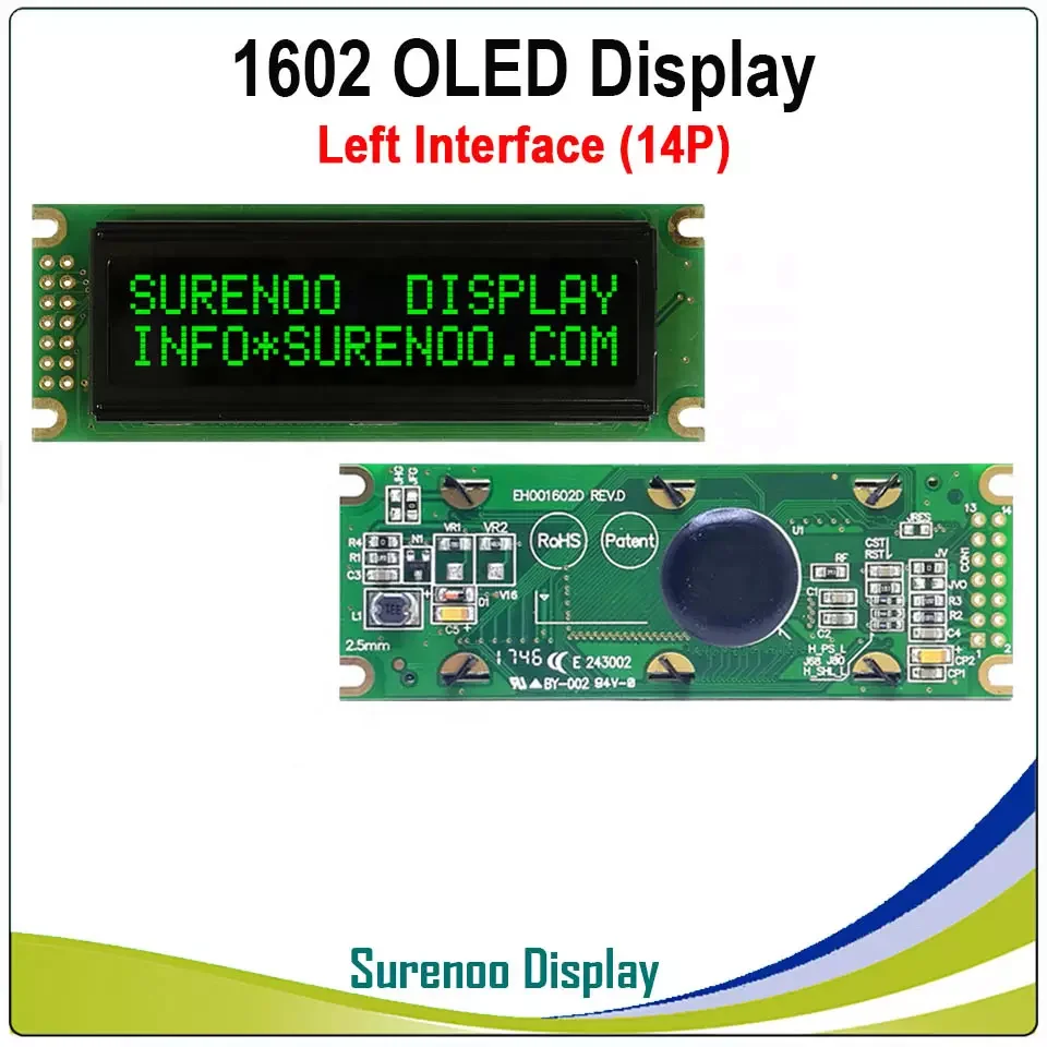 B2B-Real OLED Display, 122X44 1602 162 16X2 Larger Character LCD Module Display LCM Screen Panel WS0010 Parallel Serial SPI
