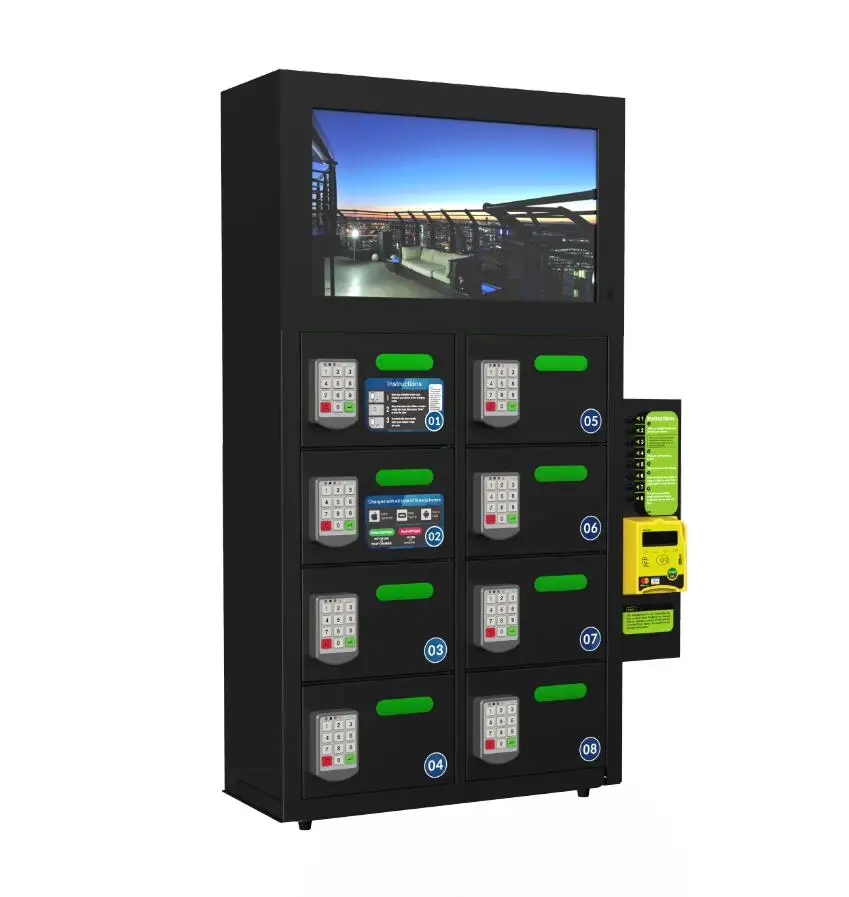 OREAD 8 BAY Video Secure Mobile Phone Charger with credit card reader for contact less payment