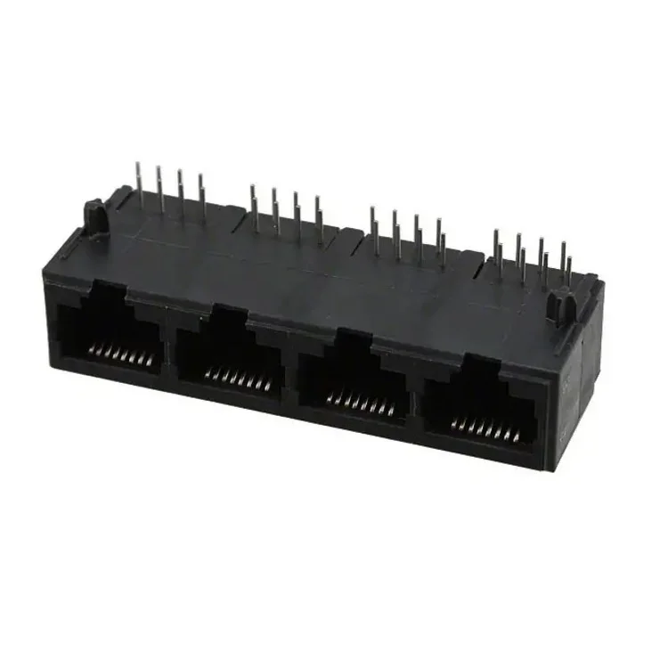 8P8C модульный женский PCB Jack горизонтальные пластик 1X4 порты и разъёмы RJ45 разъем