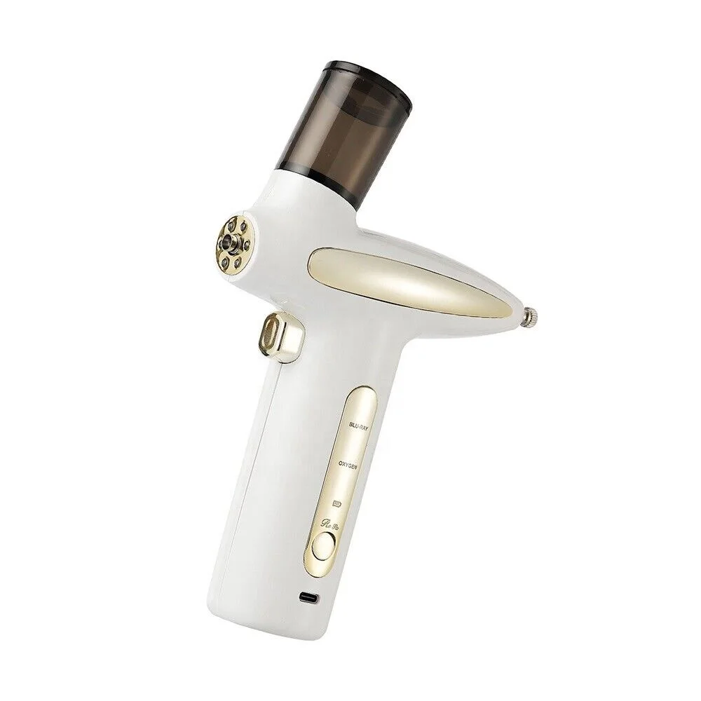 180Kpa Nano Mist Sprayer Deep Hydrating Face Humidifier Skin Moisturizing Anti Acne Injector LED Red Blue Light Oxygen Injection