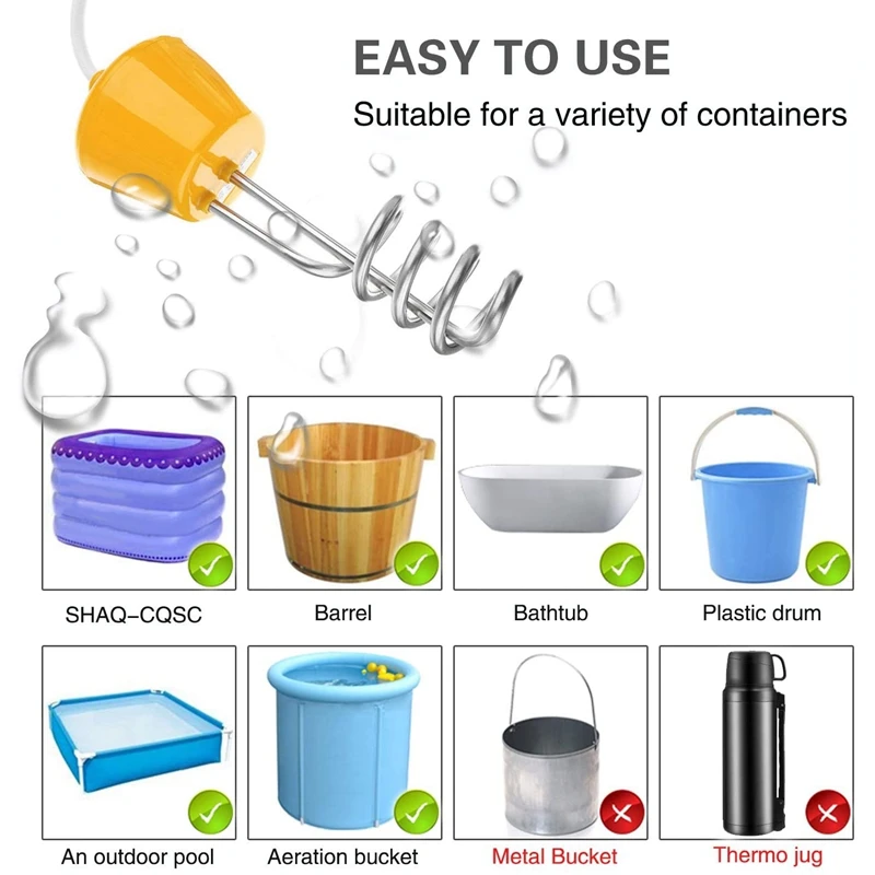 Плавающий Электрический нагреватель нагревательный элемент для бойлера портативная погружная подвеска водонагреватель из нержавеющей стали