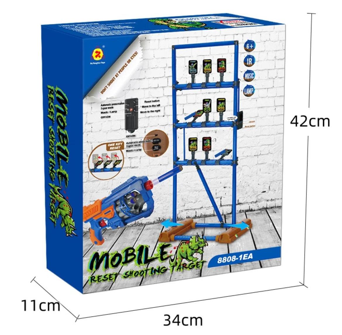 Remote control  2 modes moving MOBILE Reset Shooting Target toy gun blaster set for kids outdoor playing