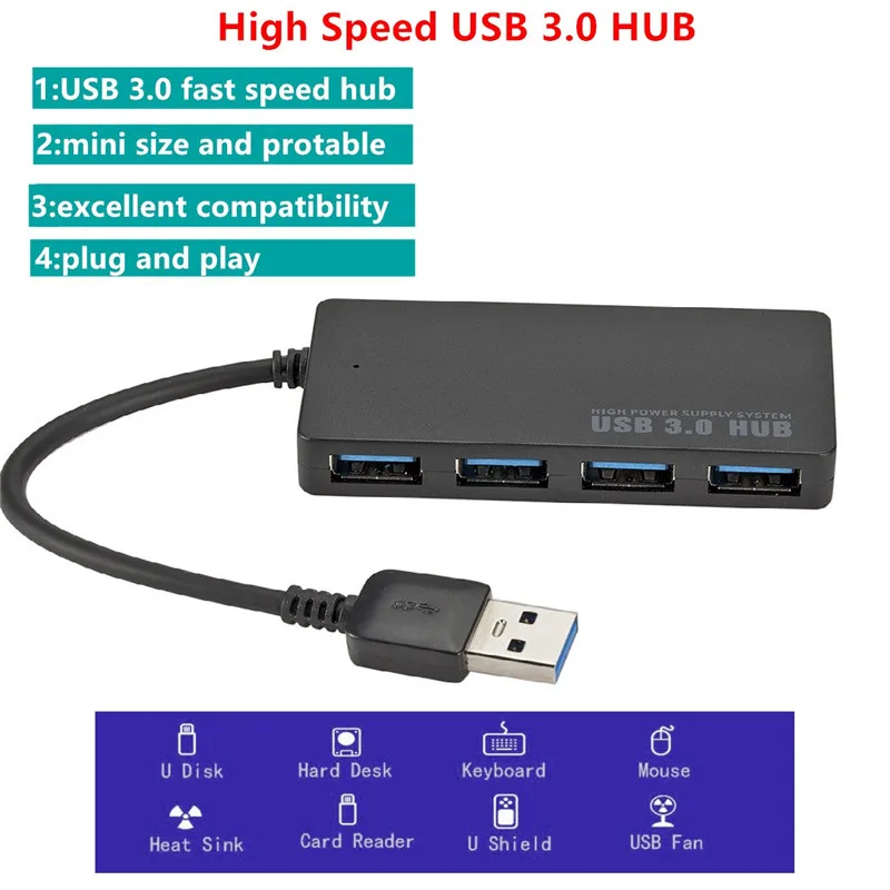 Usb-концентратор 3 0 4 порта высокоскоростной концентратор высококачественный USB-концентратор разветвитель для ПК ноутбука Mac настольного