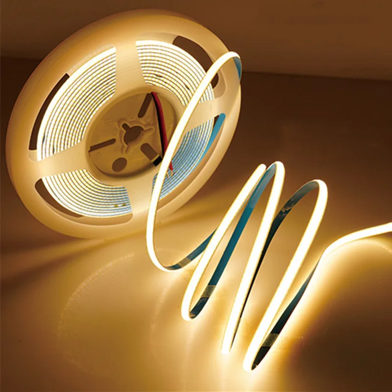 Custom Strip Led Cob 24v 4mm 5mm Pcb Width 1 Meter Led Light Strip One Colour Red Blue Hight Quality Bendable Cob Led Strip